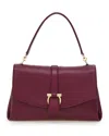 Ferragamo Front Flap Small Leather Handbag In Purple