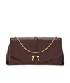 Ferragamo Shoulder Bag With Chain Strap And Gold-tone Hardware In Red