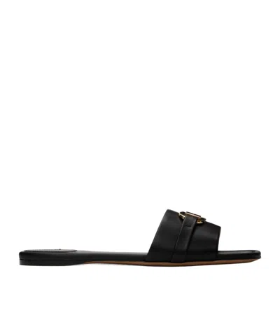 Ferragamo Black Gancini Slippers