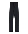 Ferragamo Logo-tag Cotton Straight-leg Trousers In Black