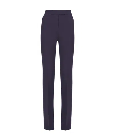 Ferragamo Front Pleated Wool Casual Pants In Black