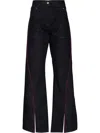 Ferragamo Front-slit Wide-leg Jeans In Blue