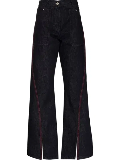 FERRAGAMO FRONT-SLIT WIDE-LEG JEANS
