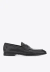 Ferragamo Funes Leather Penny Loafers In Black