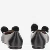 Ferragamo Fur Bow Leather Ballet Flat In Multi