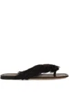 Ferragamo Loly Genuine Shearling Flip Flop In Brown