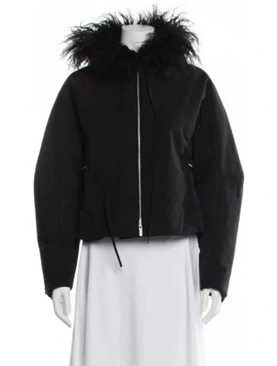 Pre-owned Ferragamo Fur Jacket In Black