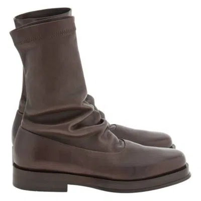 Ferragamo Furseo Nappa Sock Boots In Brown