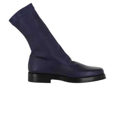 Pre-owned Ferragamo Furseo Sock Boot Wide 'blue' | Men's Size 9