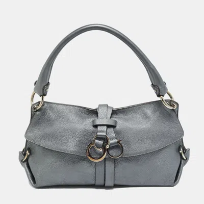 Ferragamo G Mediterraneo Metallic Leather Shoulder Bag In Multi