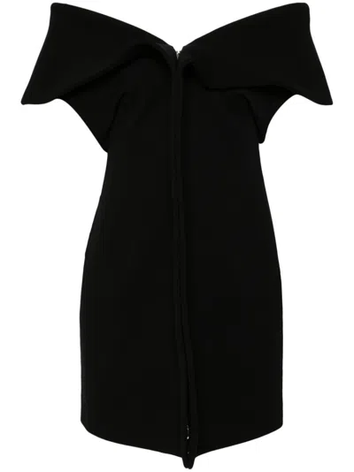 FERRAGAMO BLACK GABARDINE SLEEVELESS JACKET