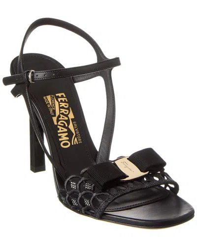 Ferragamo Gabriela X10 Leather Sandal In Black