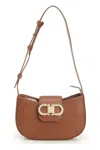 Ferragamo Adjustable Strap Textured Finish Shoulder Bag In Brown