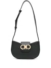 Ferragamo Gabry Black Calf Leather Shoulder Bag
