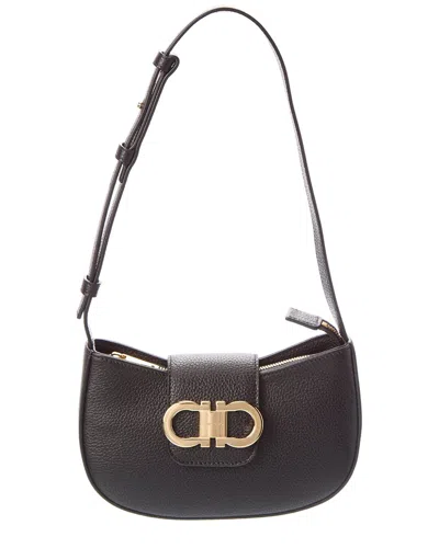 Ferragamo Gabry Leather Shoulder Bag In Black