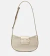 Ferragamo Gabry Mini Metallic Leather Shoulder Bag In Neutral