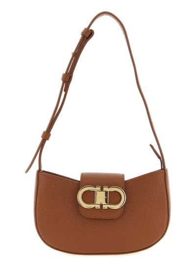 Ferragamo Gabry Shoulder Bag In Brown