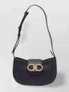 Ferragamo Gabry Black Calf Leather Shoulder Bag