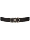 Ferragamo Reversible Gancini Leather Belt In Brown