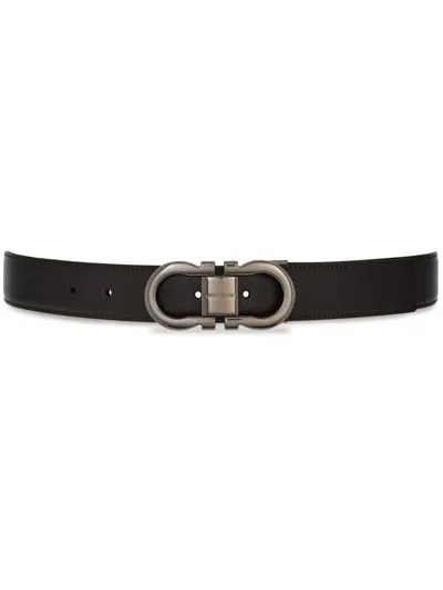 Ferragamo Gacini Leather Belt In Brown