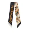 Ferragamo Gaia Print Silk Bandeau In Black