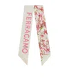 Ferragamo Gaia Print Silk Bandeau In Neutral
