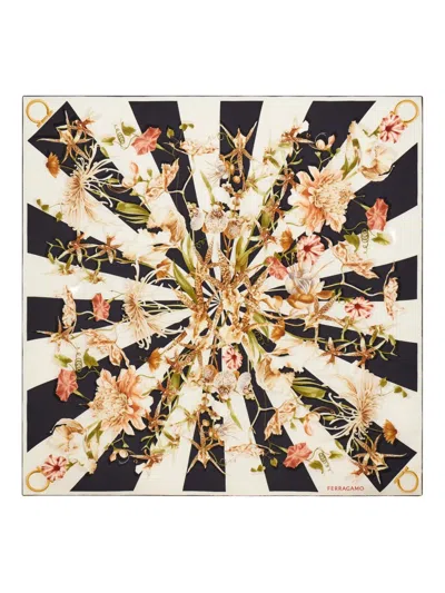 FERRAGAMO GAIA-PRINT SILK SCARF