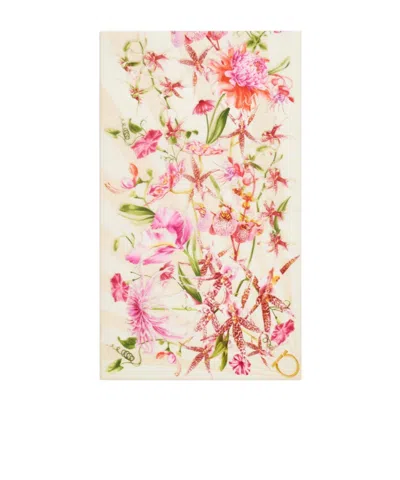 Ferragamo Gaia Print Silk Scarf In Neutral