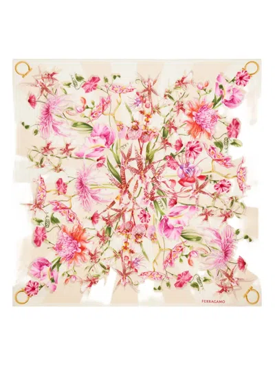 FERRAGAMO GAIA PRINT SILK SCARF