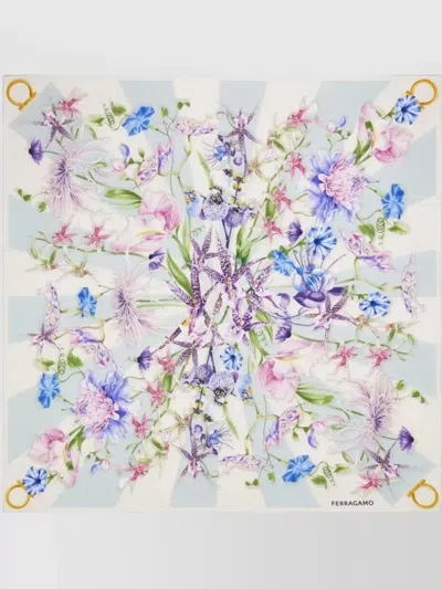 FERRAGAMO GAIA SCARF FLORAL PATTERN LIGHTWEIGHT SQUARE