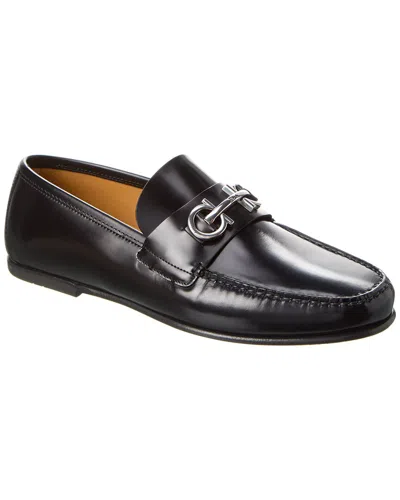 Ferragamo Galileo Leather Loafer In Black