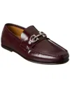 Ferragamo Burgundy Galileo Loafers In Red