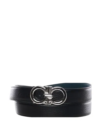 Ferragamo Gancho Buckle Belt In Black