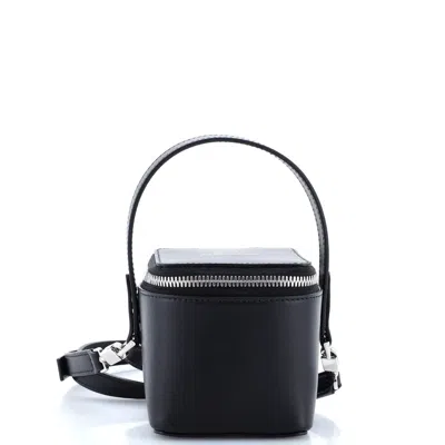 Ferragamo Gancicni Top Handle Vanity Case Leather Micro In Black