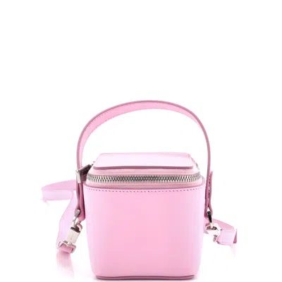 Ferragamo Gancicni Top Handle Vanity Case Leather Micro In Pink