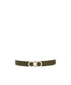 Ferragamo Gancin Double-sided Belt In Green
