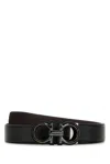 Ferragamo Gancin Reversible Buckle Belt In Red/black