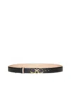 Ferragamo Mediterranean Gancini Leather Skinny Belt