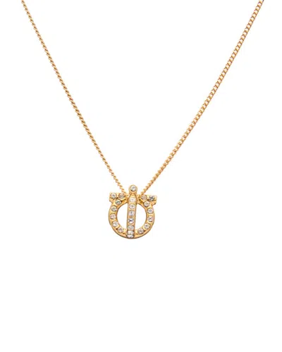 Ferragamo Gancini 3d Crystal Necklace In Transparent
