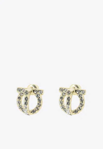 FERRAGAMO GANCINI 3D STUD EARRINGS