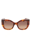 Ferragamo Gancini 51mm Gradient Modified Rectangular Sunglasses