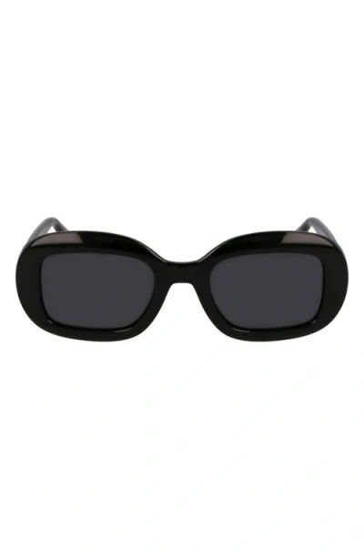 Ferragamo Gancini 51mm Oval Sunglasses In Black