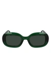 Ferragamo Gancini 51mm Oval Sunglasses In Transparent Green