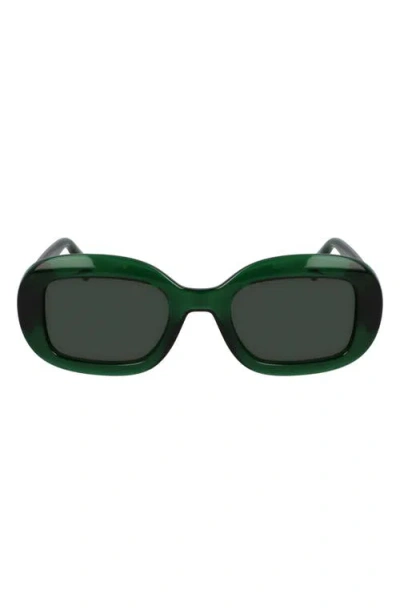 Ferragamo Gancini 51mm Oval Sunglasses In Transparent Green