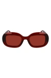 Ferragamo Gancini 51mm Oval Sunglasses In Transparent Rust