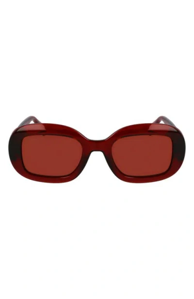 Ferragamo Gancini 51mm Oval Sunglasses In Transparent Rust