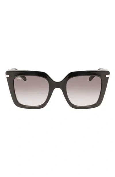 Ferragamo Gancini 51mm Rectangular Sunglasses In Black