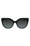 Ferragamo Salvatore  Gancini 53mm Round Sunglasses In Black