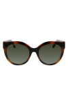 Ferragamo Gancini 53mm Round Sunglasses In Tortoise