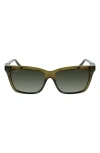 Ferragamo Gancini 54mm Rectangular Sunglasses In Green